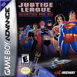 Justice League: Injustice for All box art for GameBoy Advance